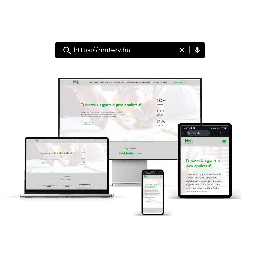 Bizzi Design - WordPress honlap - üzleti - vállalkozói - egy oldalas - bemutatkozó weboldal - Horonitz Máté - erősáramú villamosmérnök tervező - HM-terv - hmterv.hu