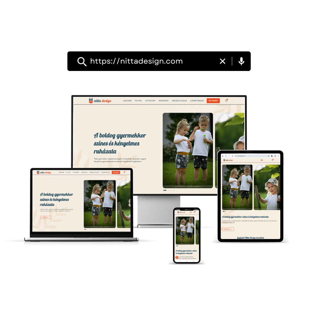 Bizzi Design - WordPress weboldalak és WooCoomerce webshopok - Nitta Design - gyermek ruha webshop WooCommerc alapon